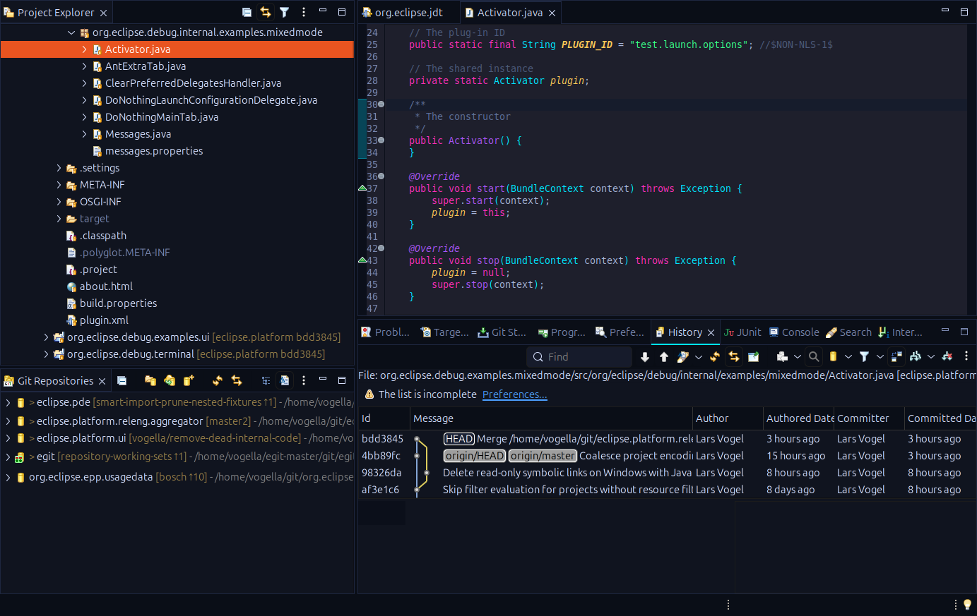 The Eclipse IDE with the AI Neon theme