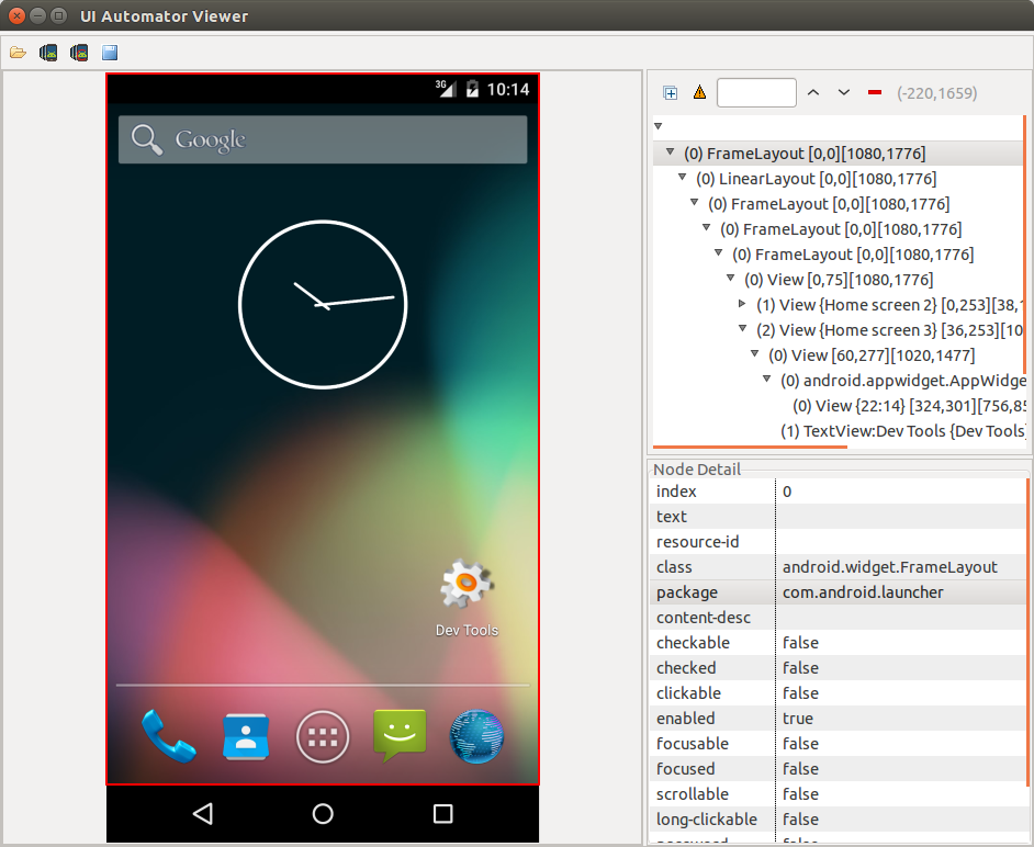 uiautomatorviewer in usage