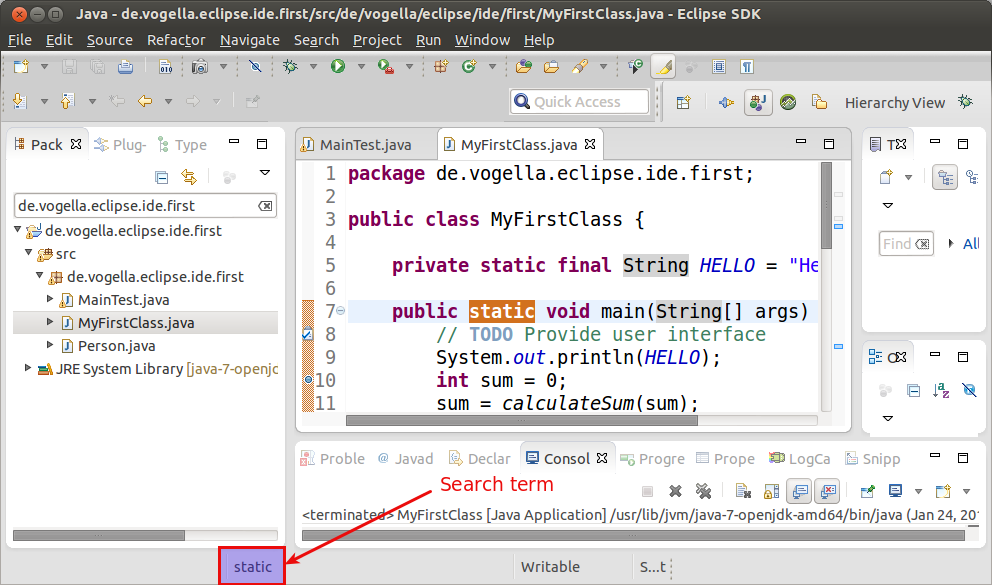 eclipse development environment make a java program