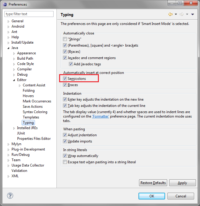 eclipse development mode validating units error