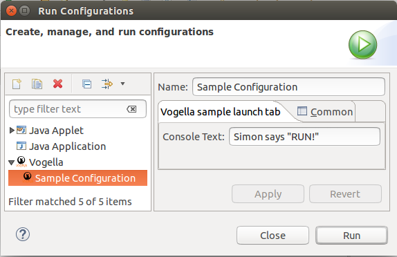 Vogella launch UI