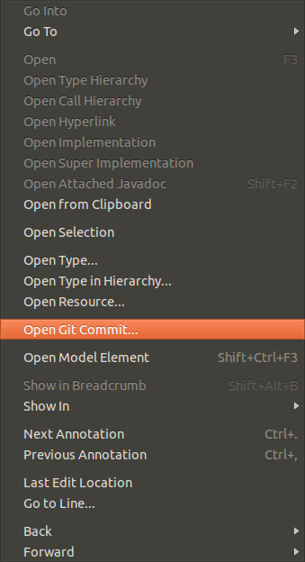 Open Git Commit dialog