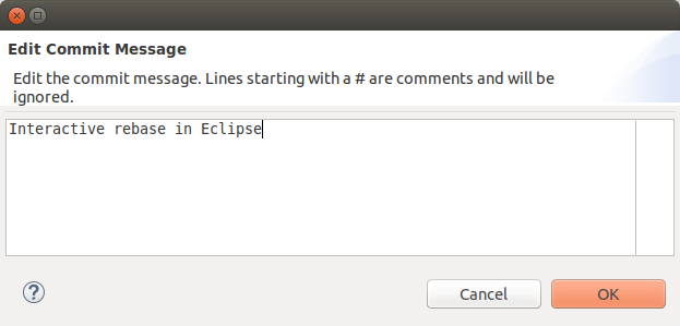 Reword a commit message in Eclipse