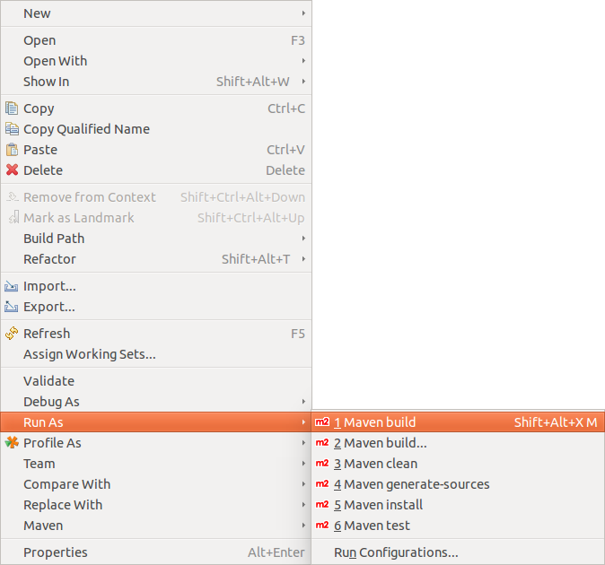 Run Maven build from Eclipse