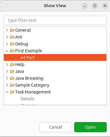 Adding a part descriptor to the Eclipse IDE