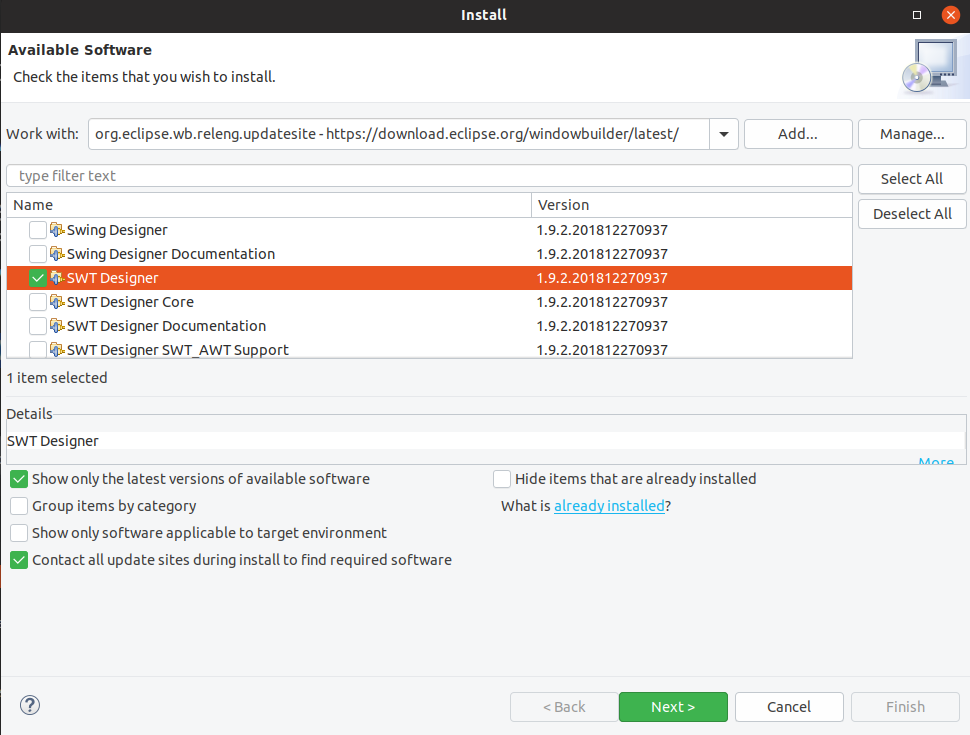 eclipse install window builder