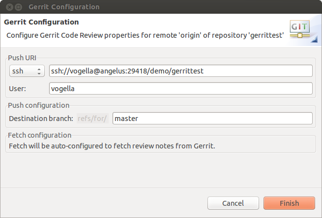 Configure a remote for Gerrit