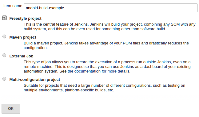 Create new Jenkins job