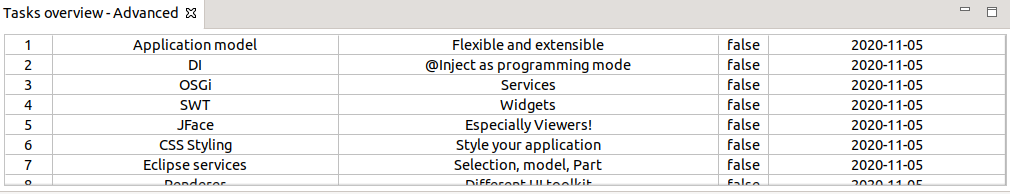 column width result