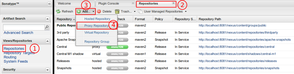 create proxy repo