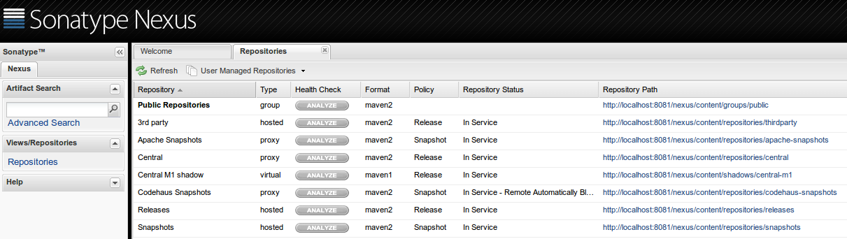 nexus default config