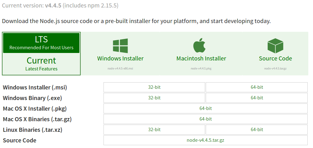 install node