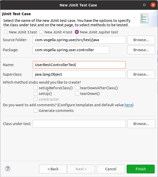 create test UserRestController